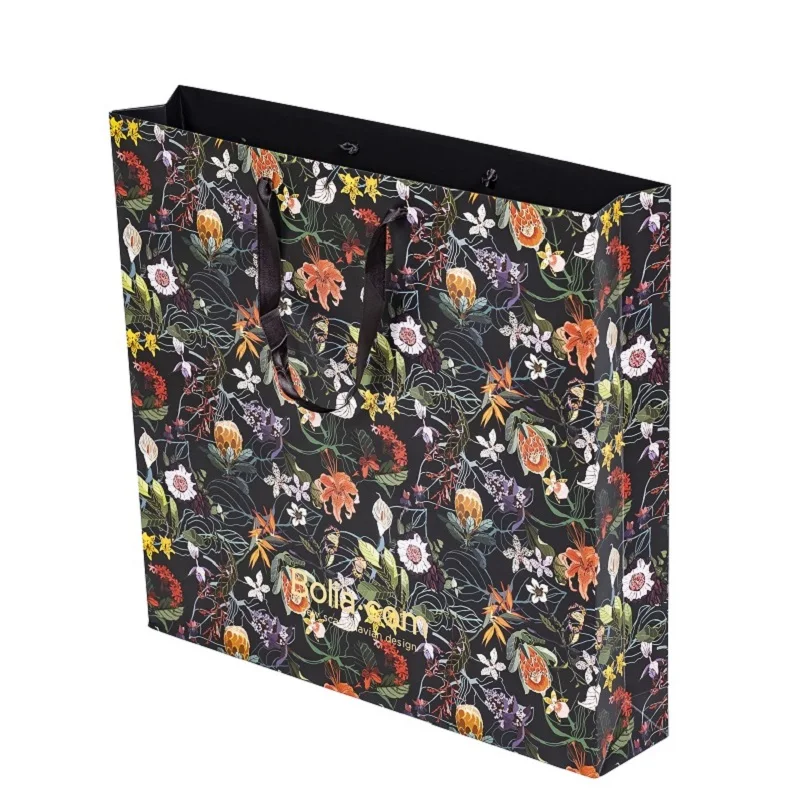 Высококачественный Подарочный пакет из переработанной крафт-бумаги с ручкой