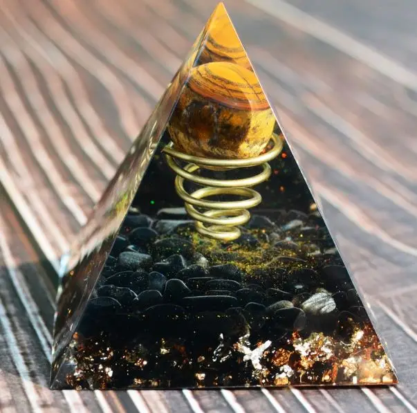 Spiritual Healing Crystals Natural  Tiger Eye Orgone Energy Stone  pyramids For Work Office Home Furnishings Gifts Ether Jewelry