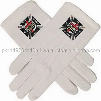  100% heavy white cotton glove masonic embroidery and Different