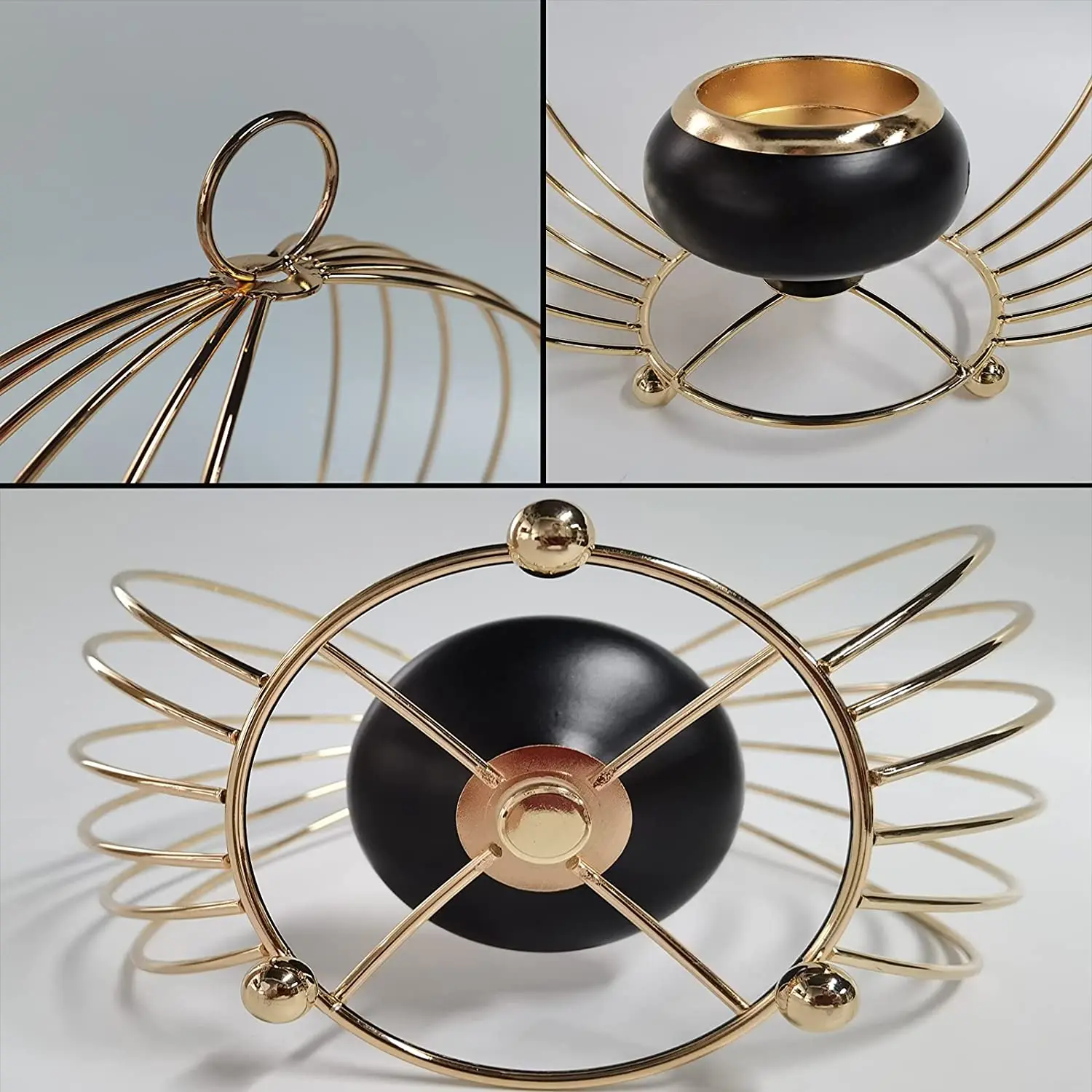 Элегантный круглый металлический подсвечник идеально подходит для настольного и внутреннего наружного домашнего