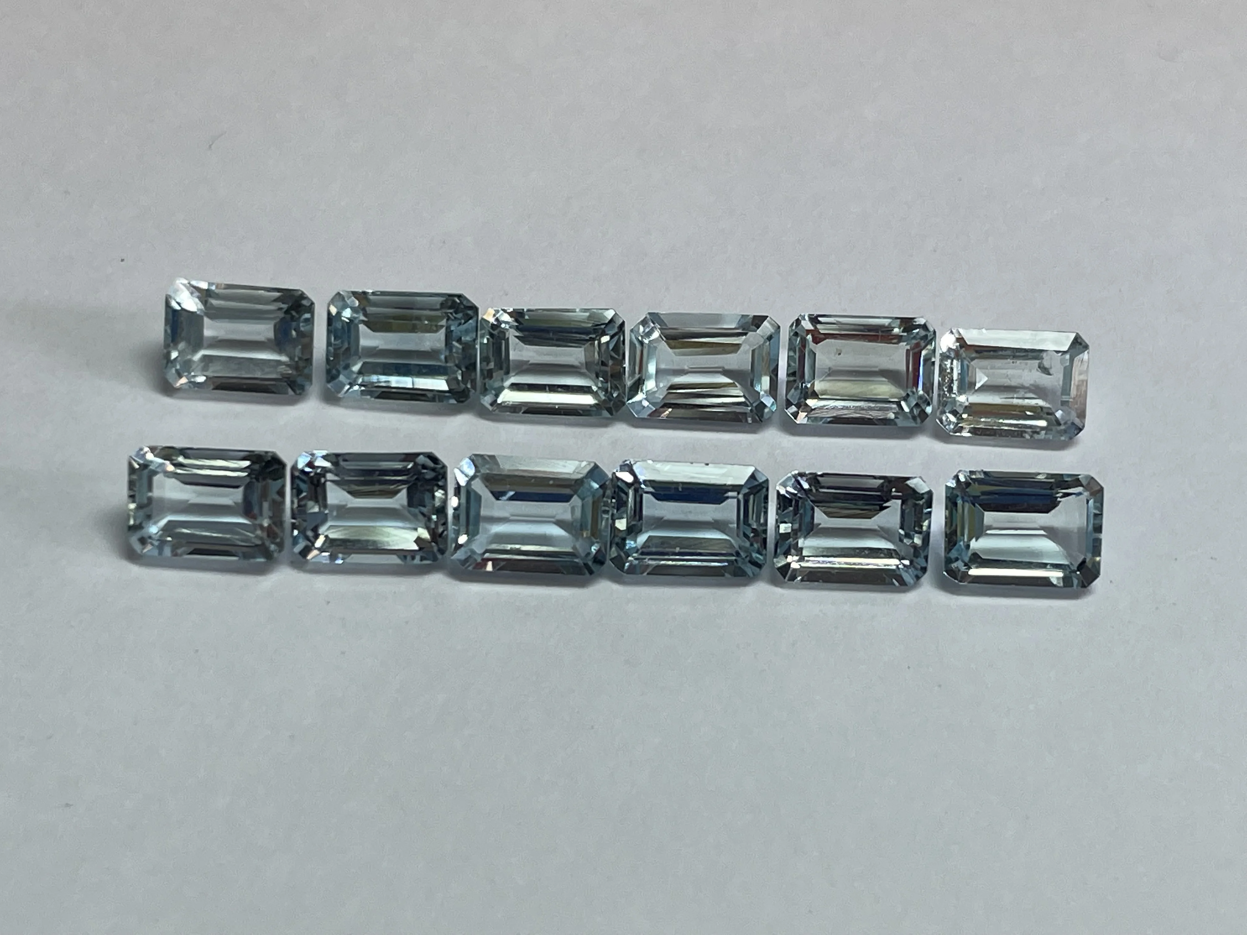 7*5mm Emerald Cut Calibrated Natural Aquamarine Stone Santa Maria Color By Real Gems