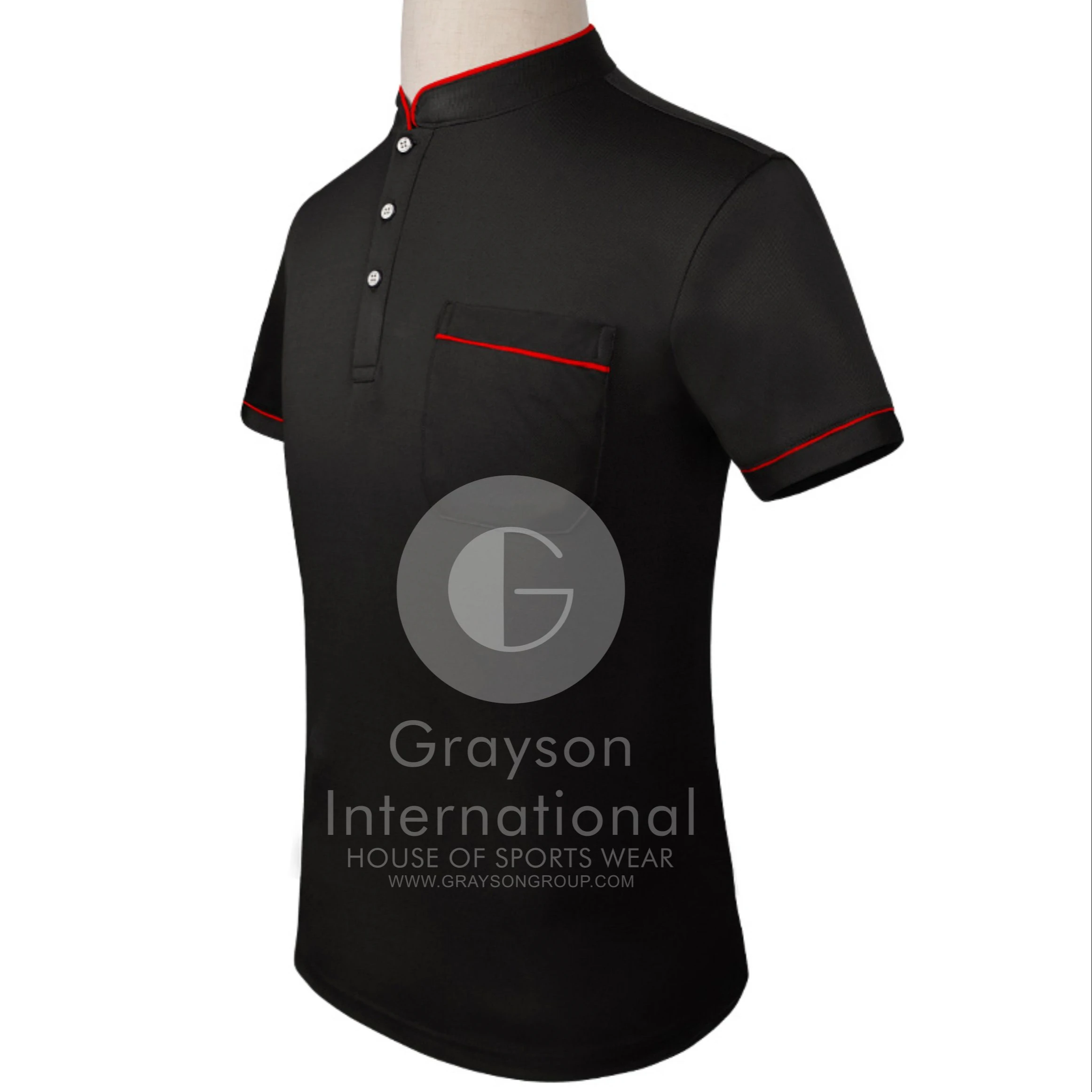 wholesale bulk custom top quality brand white stripe printed polo shirts By Grayson intl