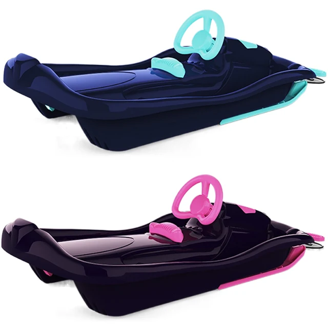 Heavy Duty 104cm Plastic Kids Snow Sledges Toboggan