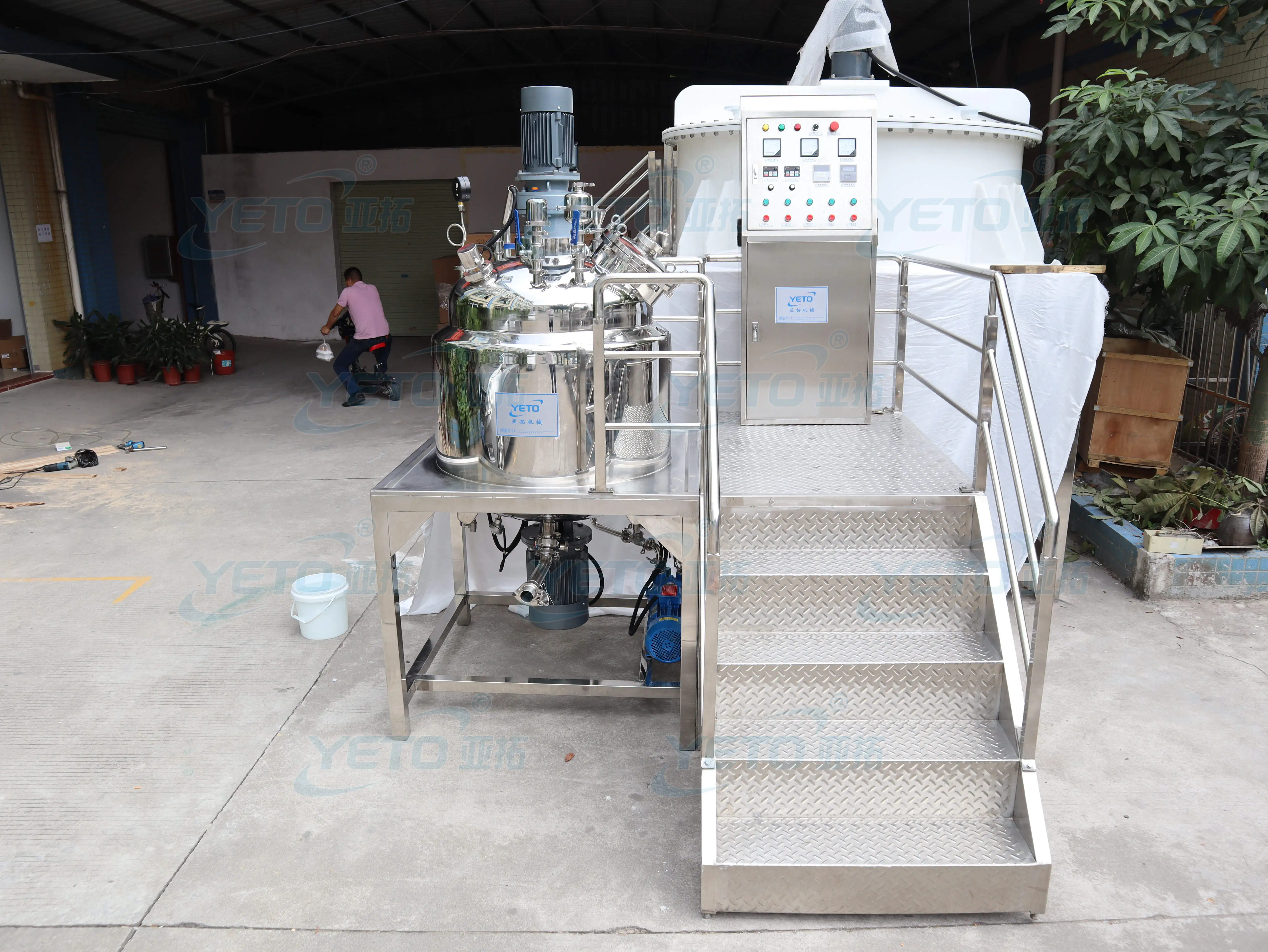 YETO-1000L 2000L 5000L промышленные нержавеющая сталь вакуумный резервуар для смешивания эмульгатор гомогенизатор Шампунь Крем миксер