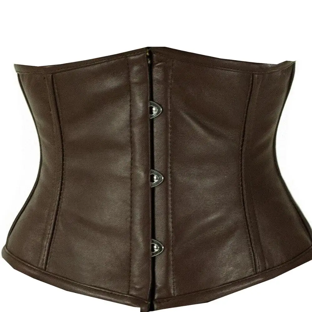 Brown Leather Pretty Corset/Weight Loose Body Slimming Suit/Women Control Tummy Shape Wear