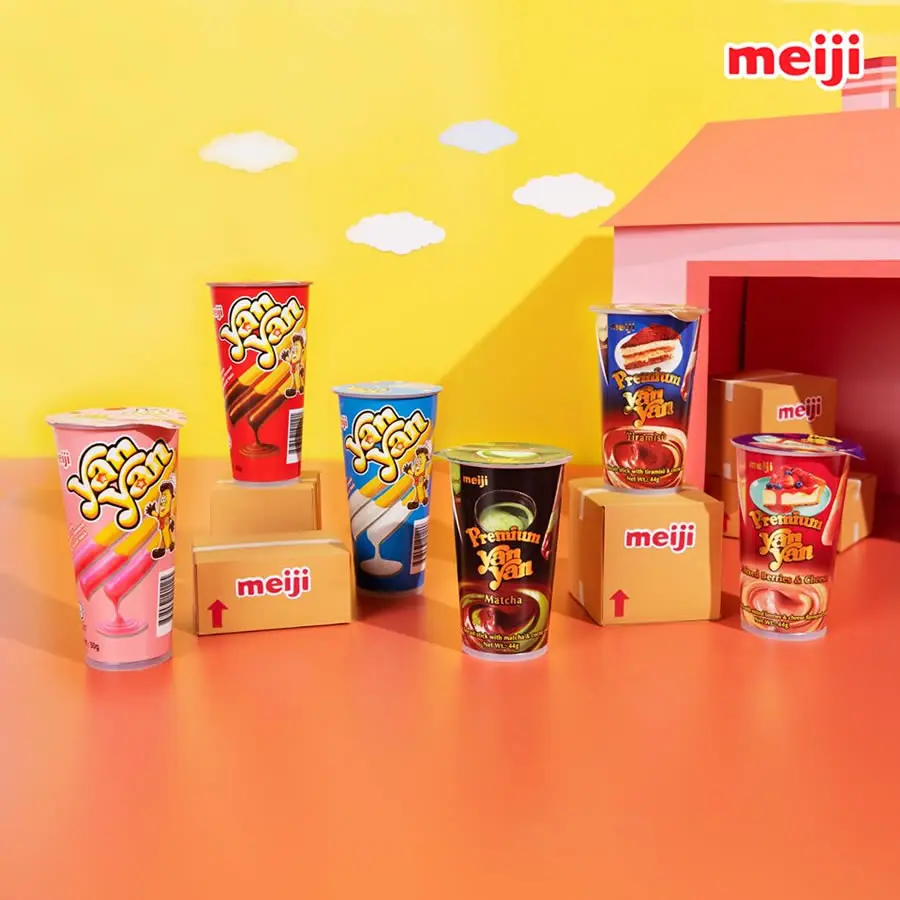 Хрустящая бисквитная палочка Yan со сливочным соусом 3 Flavors-50gm/25 г сладкого нежного вкуса шоколадно-кремового