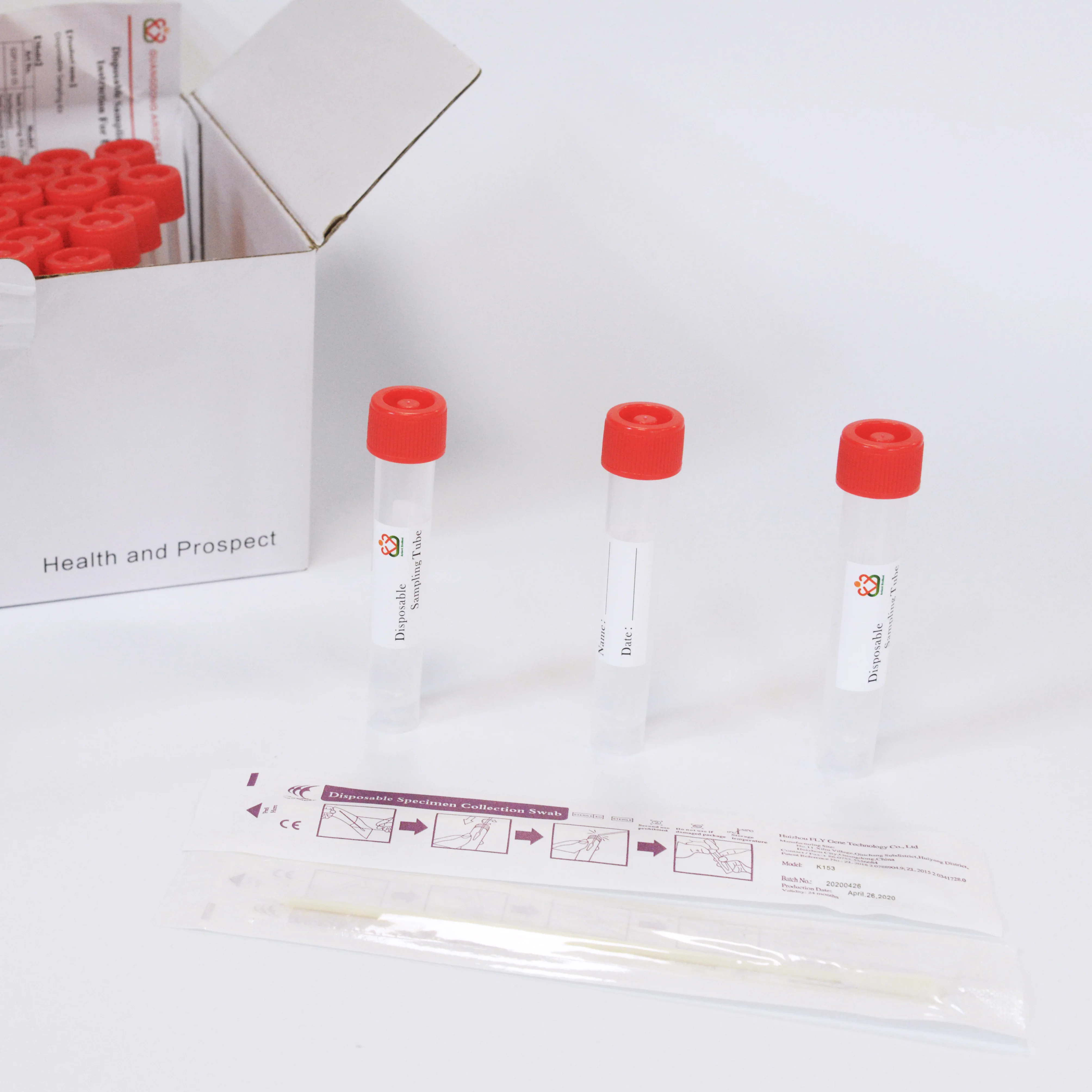
Pcr vtm kit with flocked nylon specimen collection Sterile Medical swab test kit sticks Nasopharyngeal Flocked nasal swab 