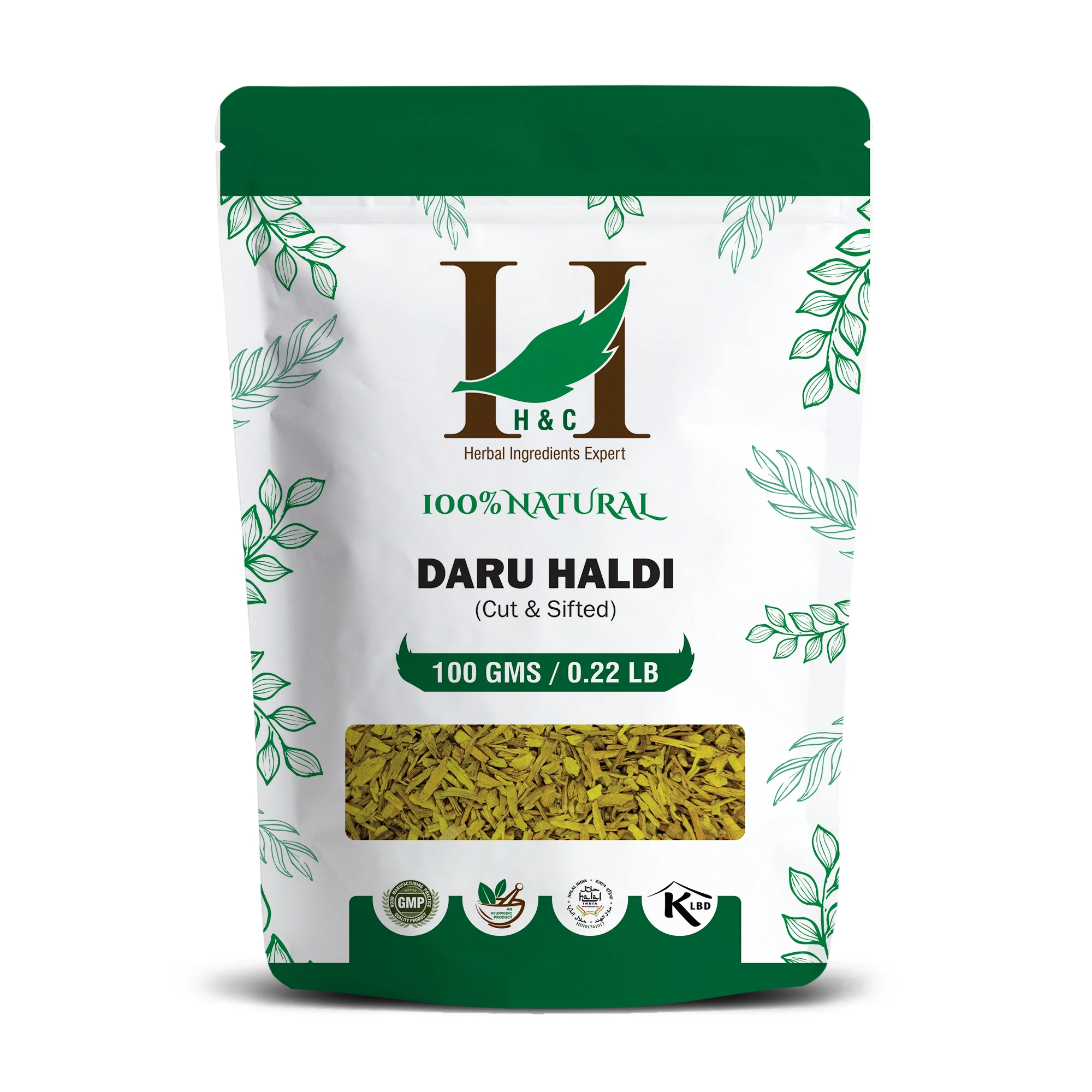 H&C Daru Haldi (Berberine) Cut & Sifted | Herbal Tea Ingredient - 100g Pack