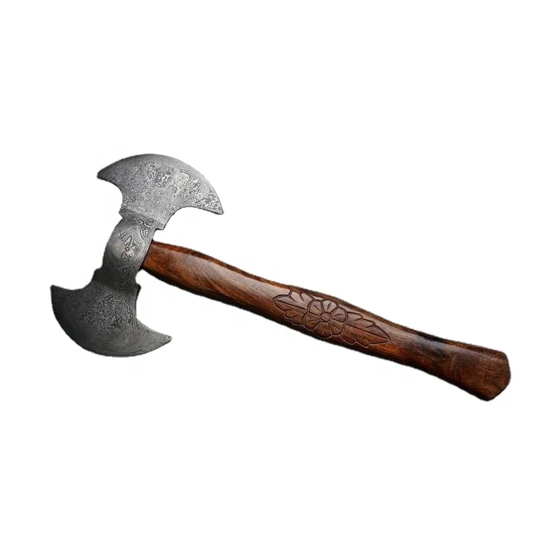 Brand New Custom Made Damascus Steel Tomahawk Axe Hatchet with multiple color Wood Handle