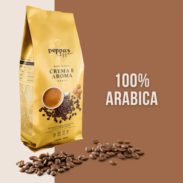 Лучшее итальянское качество 1 кг слегка шоколадных ароматизированных 100% кофе Арабика эспрессо на