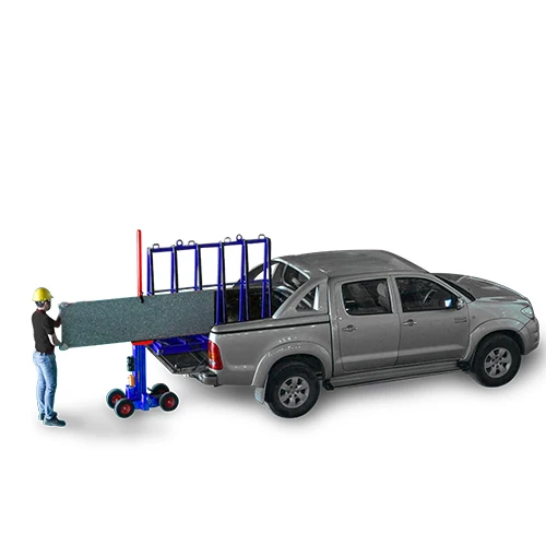  Транспортировка и подъем каменной плиты с тележкой