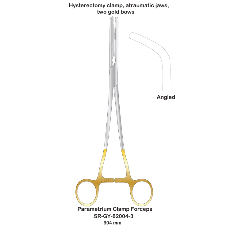 Parametrium Clamp Forceps angled  gynecology  instruments guantes quirurgicos