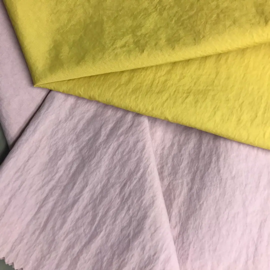 Manufacture 100% Nylon 310T Full-Dull Nylon Wrinkle Fabric With Silicon PU Coating