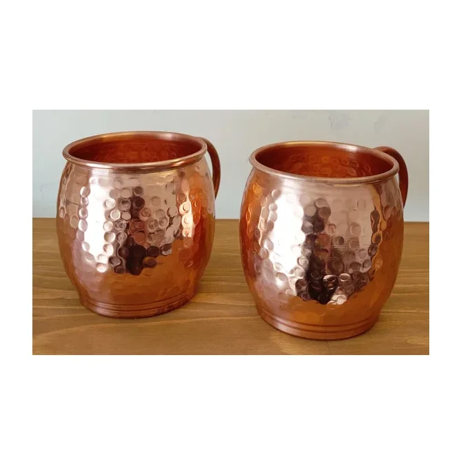 Top Premium Quality 100% Pure Copper Hammered Moscow Mule Mug 550 ml Copper Moscow Mule Mugs by Indian Exporter