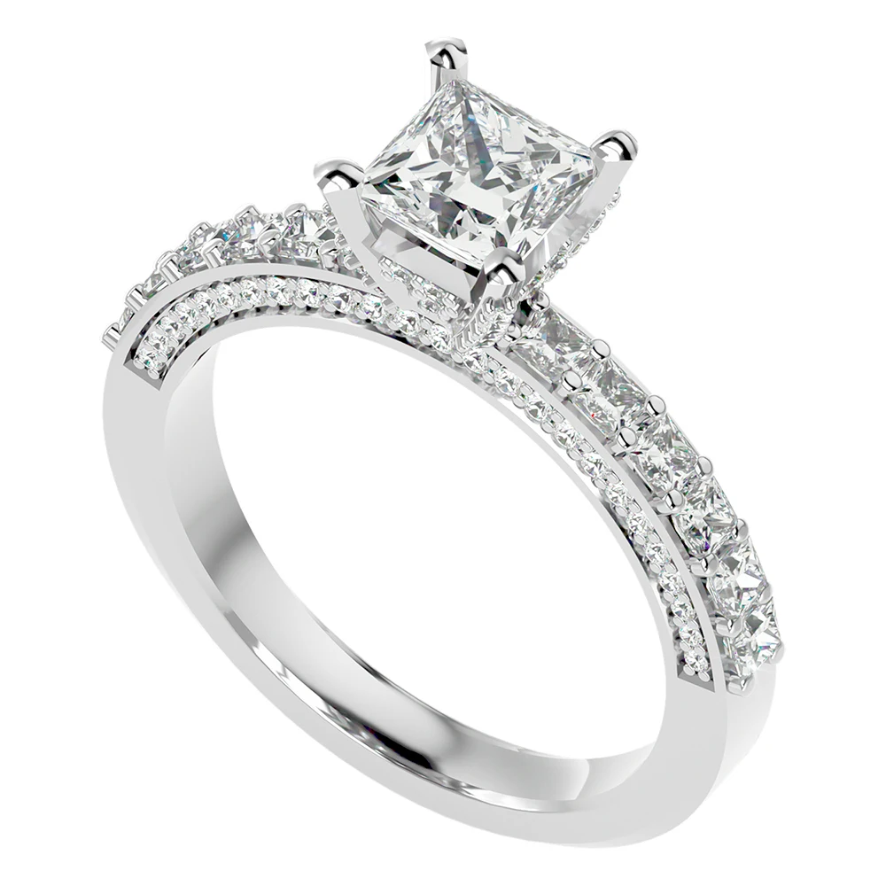 Beautiful Design Natural Diamond Solitaire Ring With 10K White Gold Metal Purity - Rikhava Diamonds