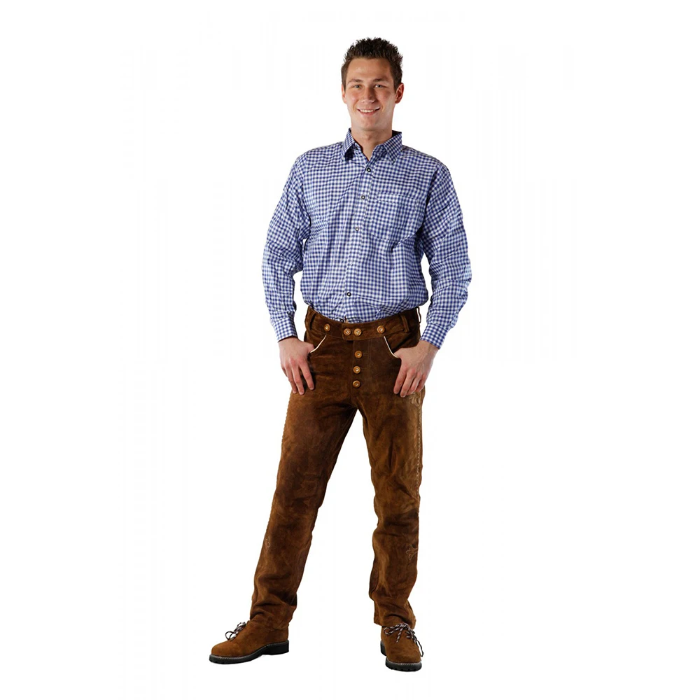 Slim Fit Deer Leather Shorts With Suspenders Belted Custom Logo Bavarian Shorts Pakistani Shorts For Youth