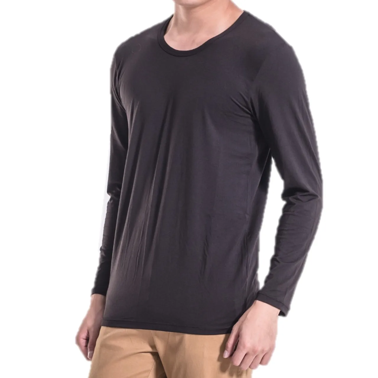 
 Грин-BtD Длинные рукава Мужское нижнее белье (2XL)(BLK) био F-IR для топ, теплая и снятия усталости  