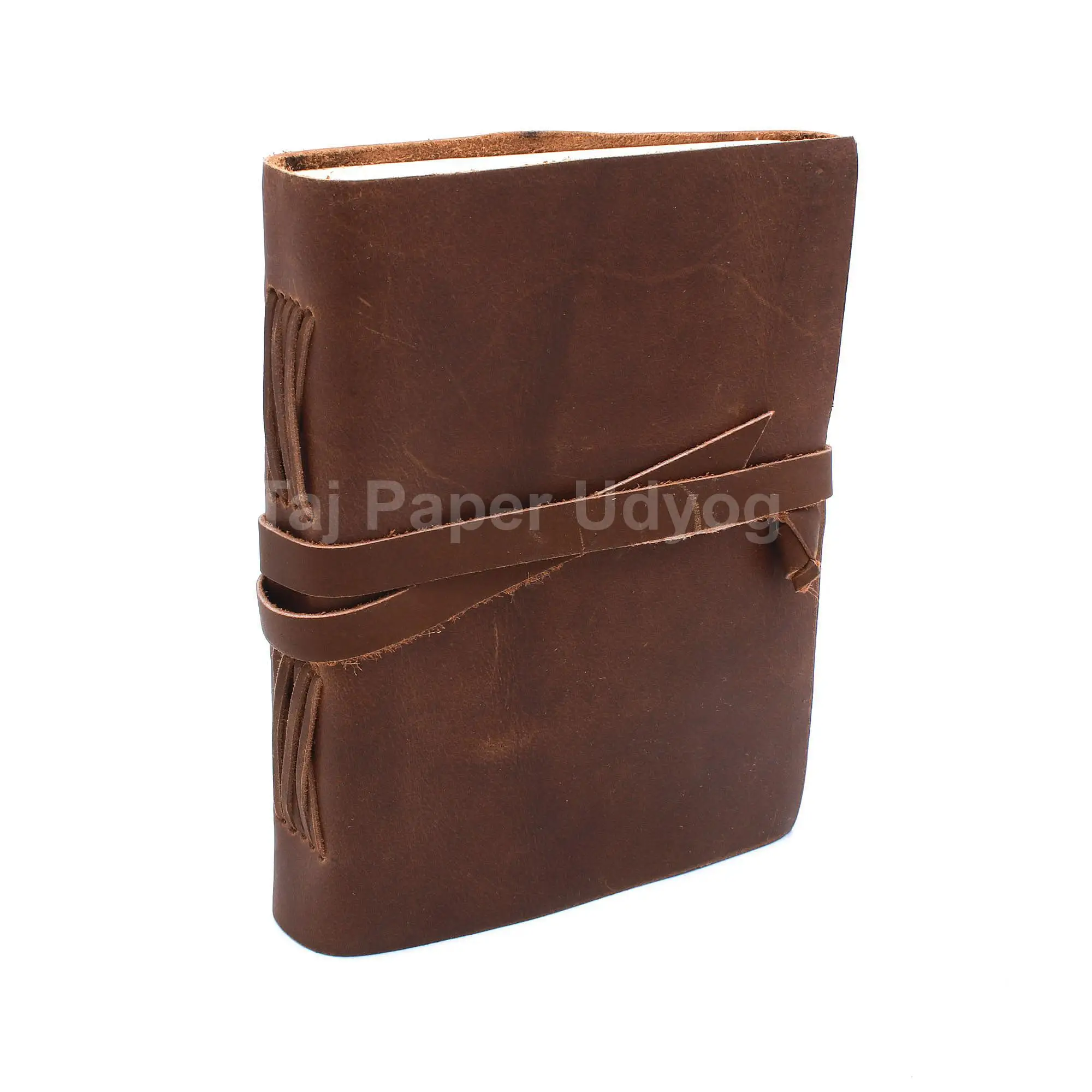 Soft Plain Leather Blank Journal Personal Organizer/Planner Handmade A5 Notebook with White Cotton Paper Diary At Best Price