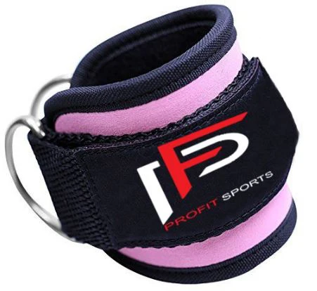 High Quality Pink Gym Ankle Straps with Neoprene Padding Wholesale Cable Machine Fitness Equipment Protection Function