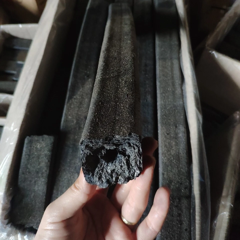 Longlist burning low ash hexagonal hardwood Sawdust charcoal briquette