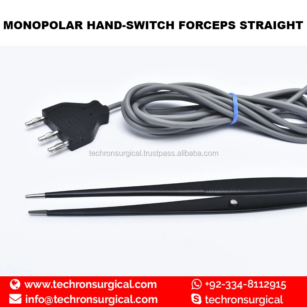 Reusable Insulated Hand Activated Switching Forceps with Silicon Cable