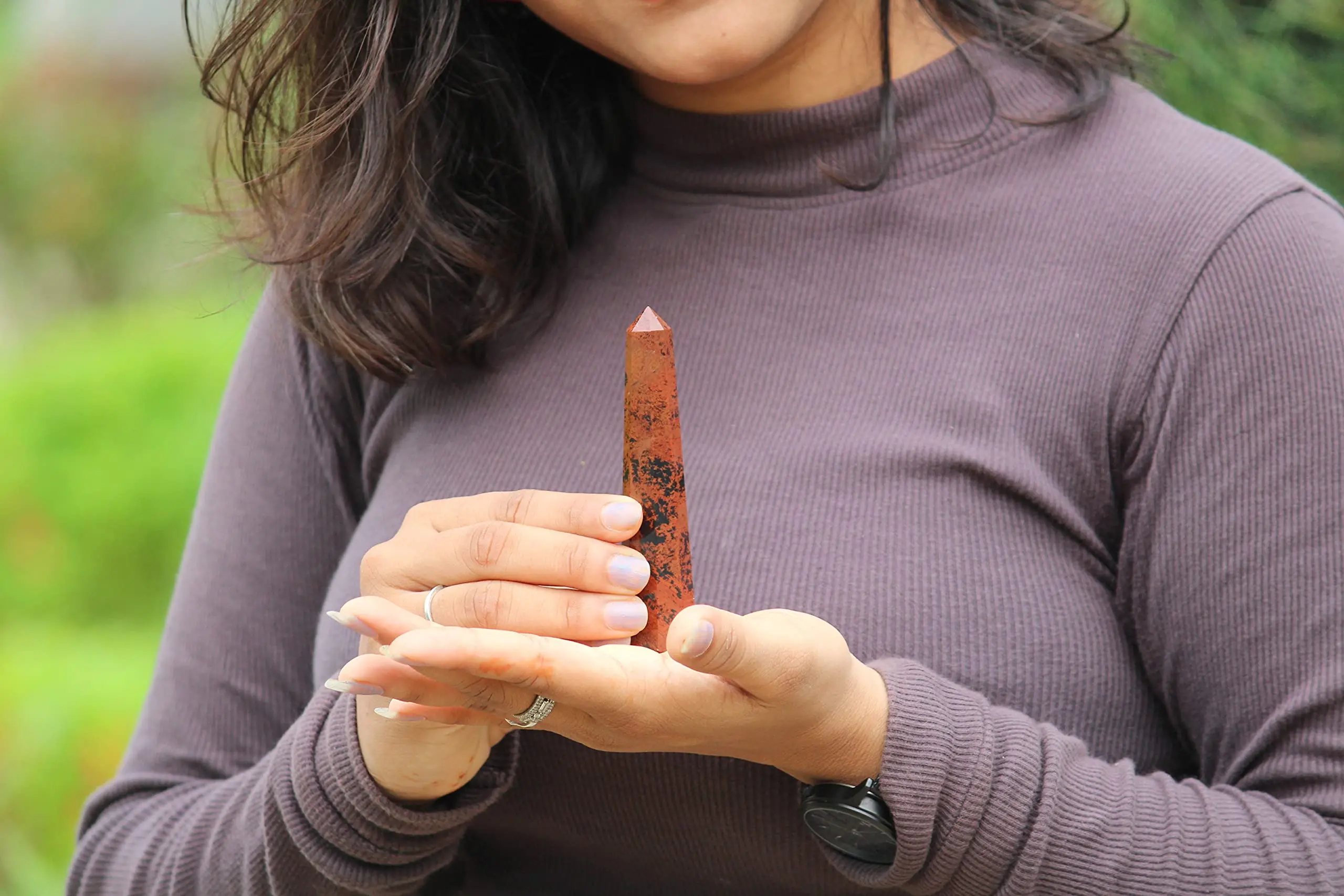 Обелиск из красного дерева прибл. 3 дюйма Гигантский драгоценный камень очищенного Агата