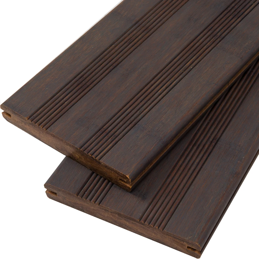 Charcoal Surface Treatment And Strand Woven Solid Bamboo Flooring Structure Carbonized 30mm Bamboo Decking