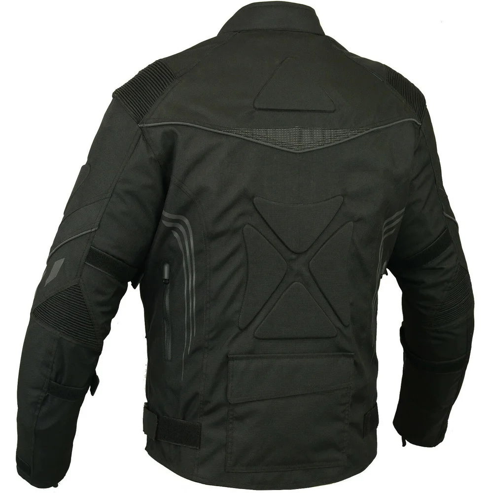oem black cordura textile motorcycle jacket comfortable season biker racing jacket touring reflective motorbike clothing