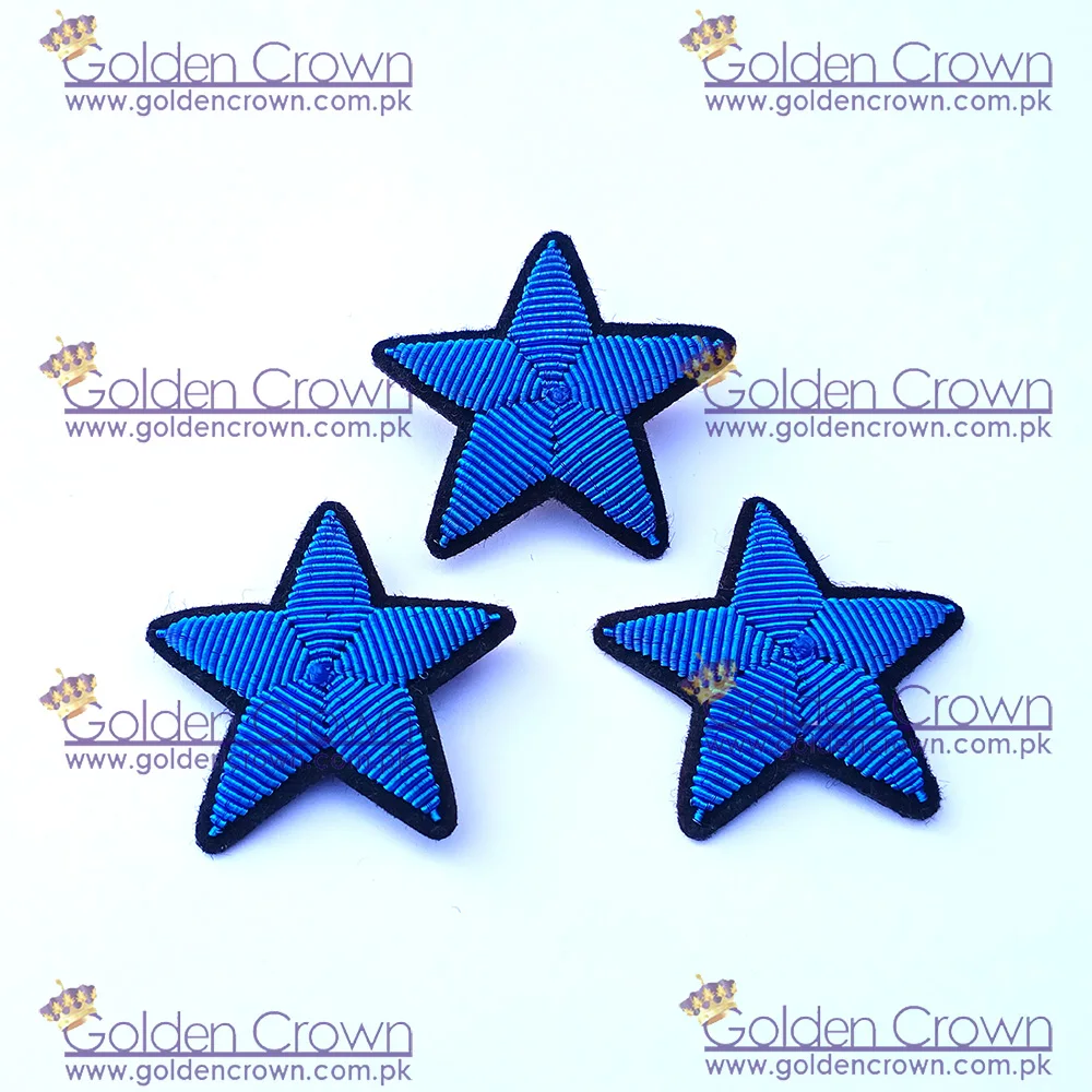 Gold Bullion Wire Embroidery Star Brooch | Wholesale Fashion Gold Bullion Embroidery Brooch