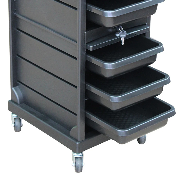 Barber shop ironing and dyeing trolley beauty salon black multi-layer trolley trolley cart salon