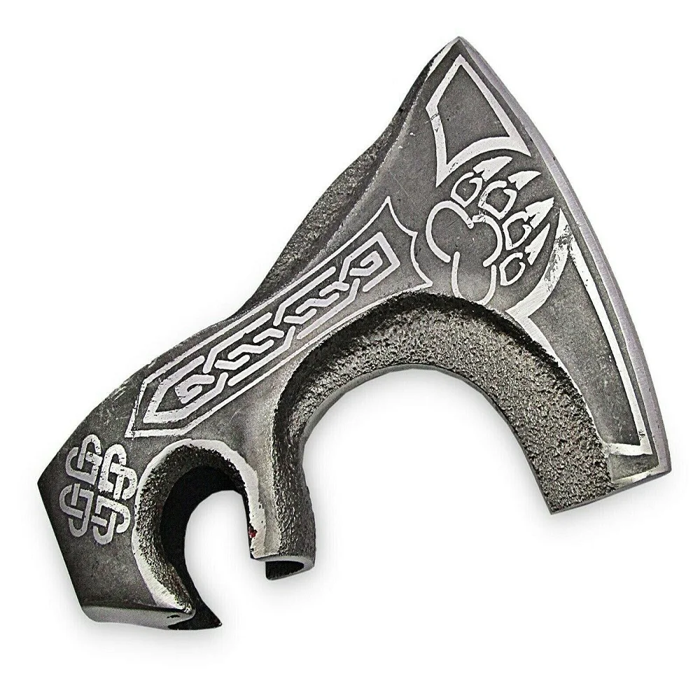 
Custom Handmade Carbon steel Viking style Head 1095 Steel Christmas Etching on head camping axe gifts 