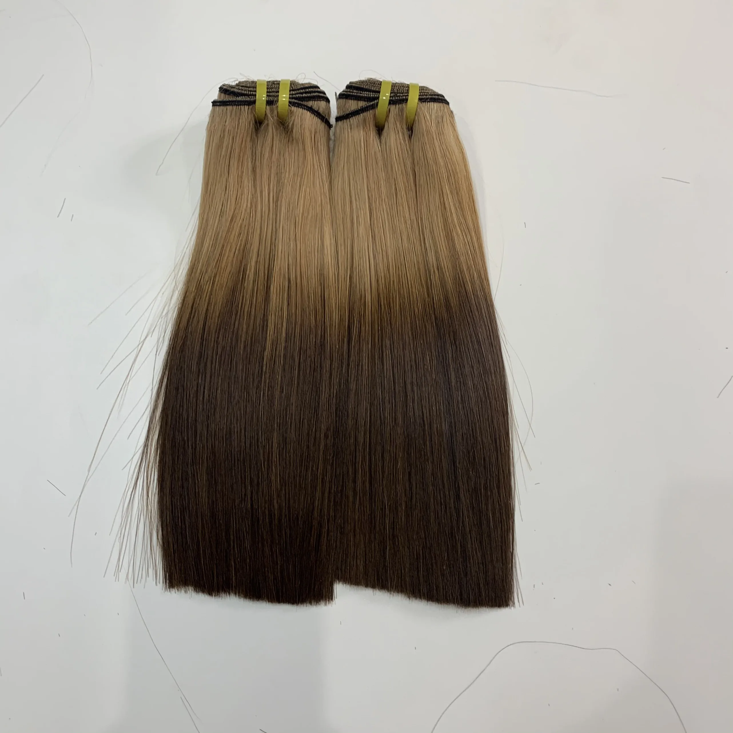 Ombrecolor золотые супер двойные человеческие волосы прямые 12 дюймов без Танг нит лучшее качество 100% натуральные от Livihair Vietnam