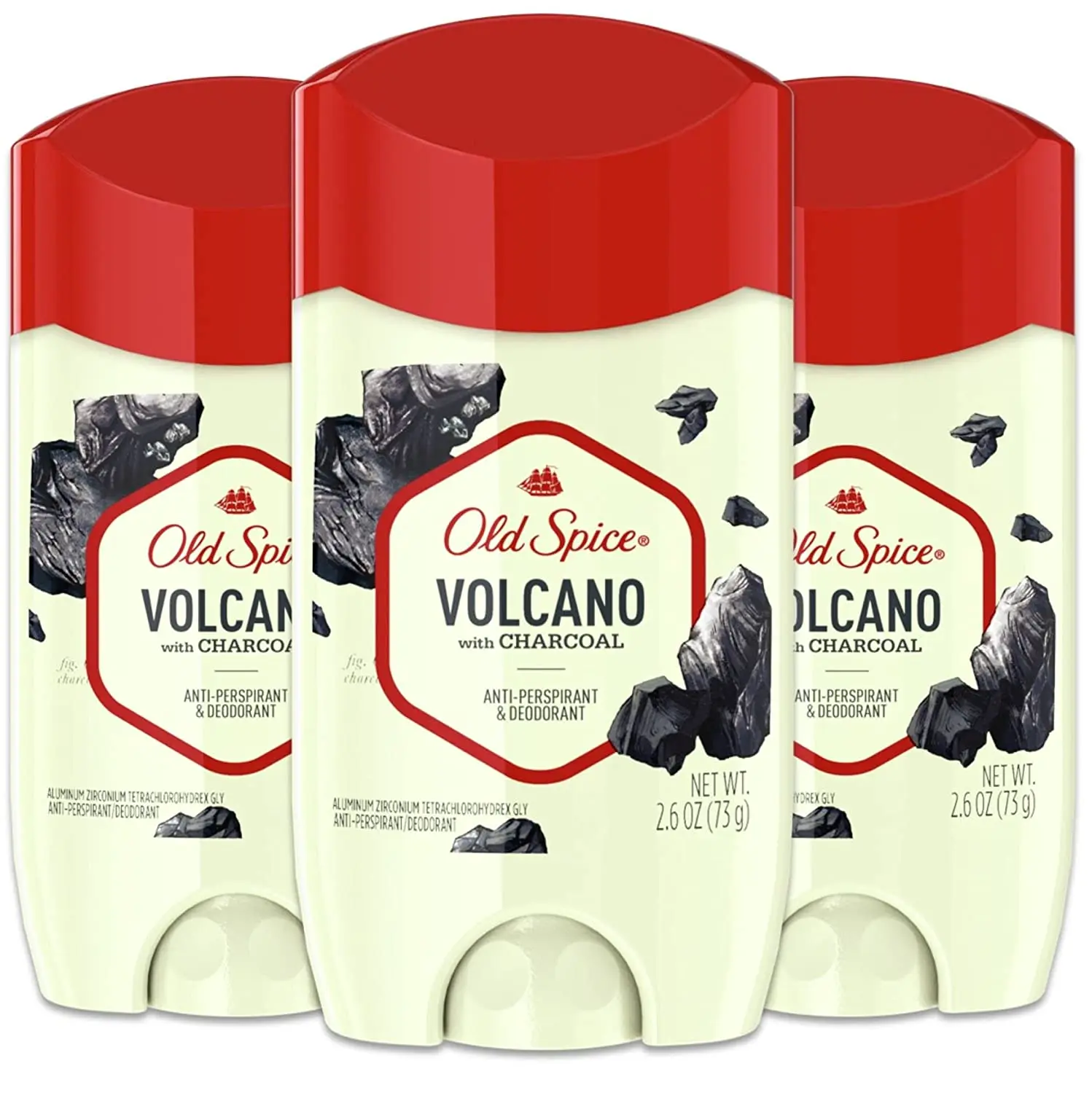 Old Spice Antiperspirant & Deodorant for Men, Invisible Solid, Volcano With Charcoal Scent Stick