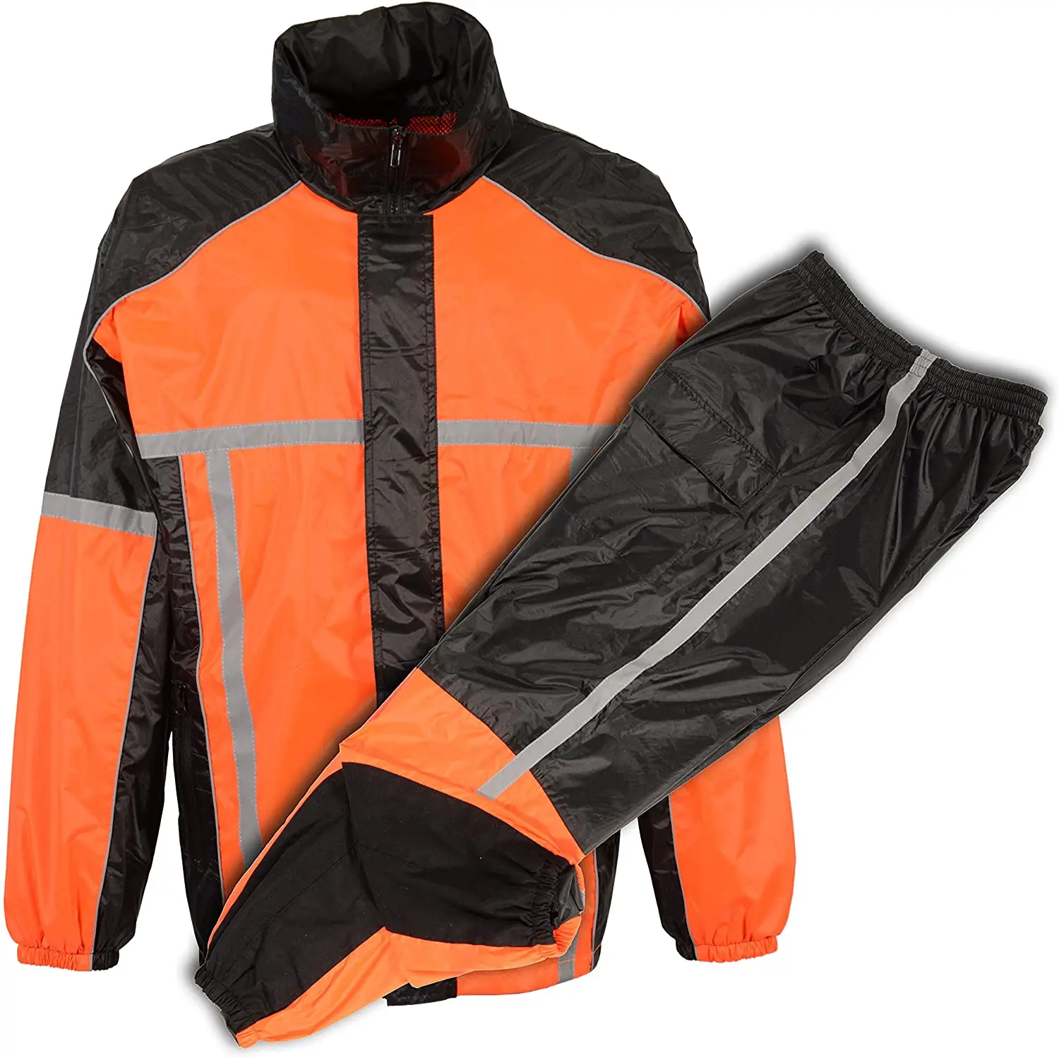 Waterproof rain suit  in different colors, reflective panels for visibil best for worker wear, motorcycle wear and regular use.