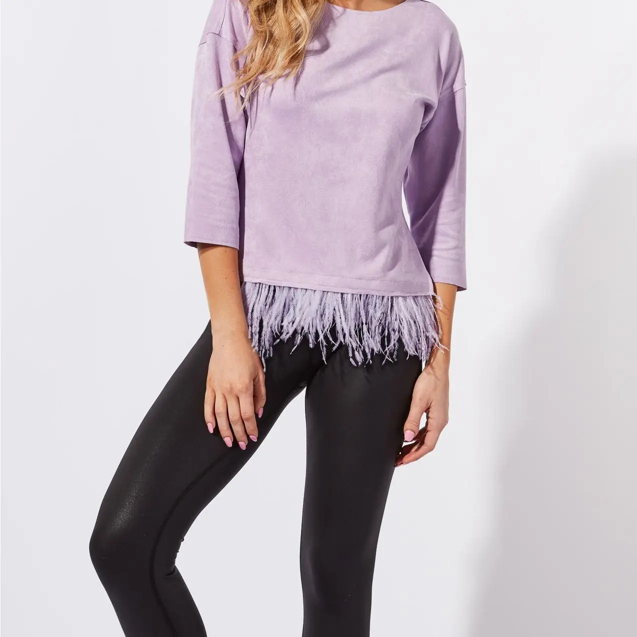 
Body: 80% Polyester 20% Spandex Feather:100% Ostrich Feathers Bottom Stretch Luxury Fashion Top For Womens 