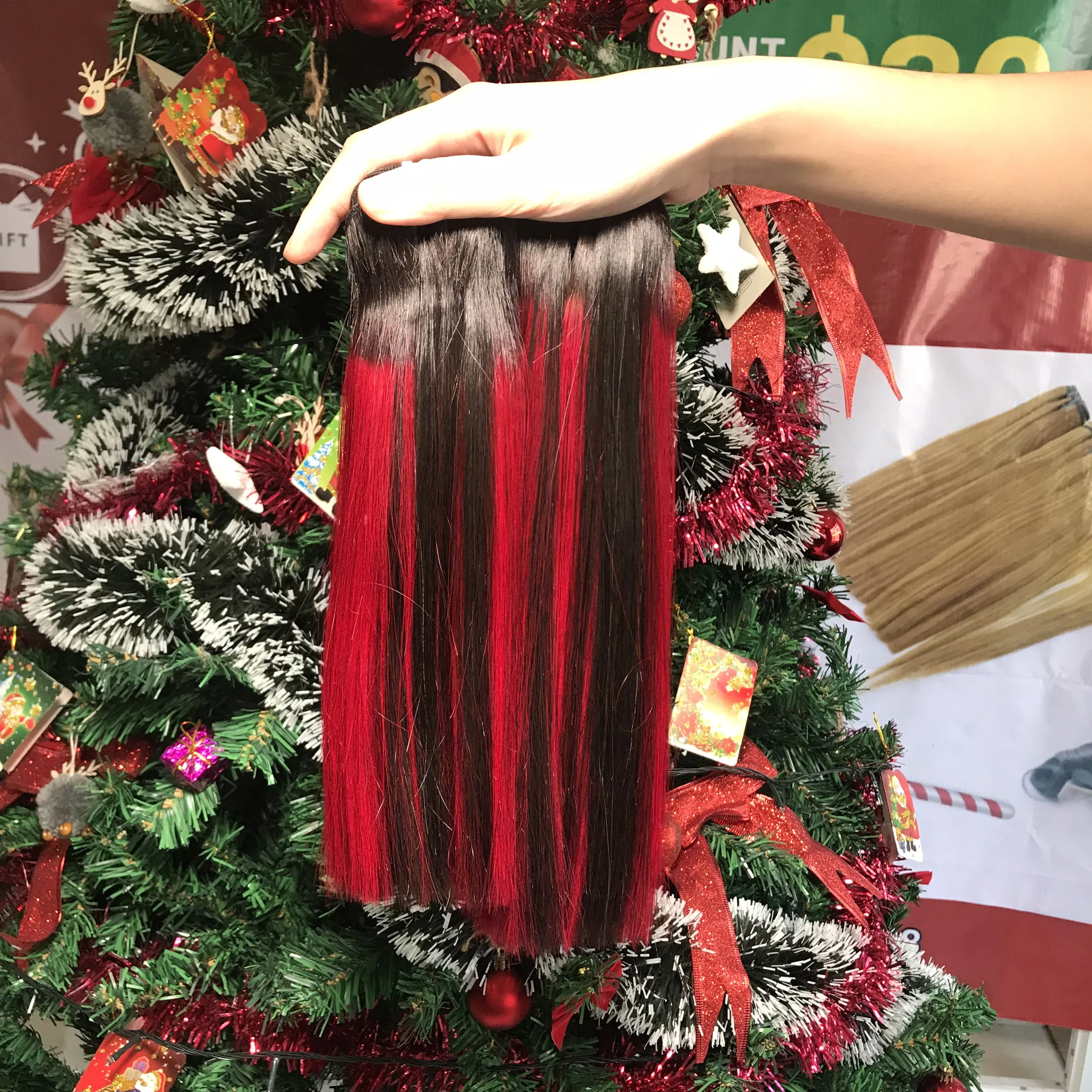 Прямые человеческие волосы для наращивания и сочетания волос с 100% выровненными кутикулами