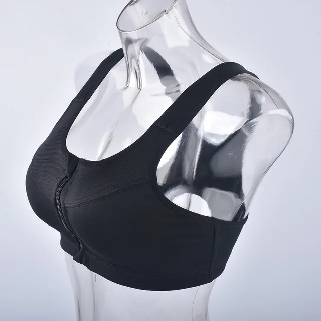 New Custom Size Seamless Front Top Zip Bra High Impact Workout Bra Padded Sport Fitness Running With Adjustable Straps Bra women