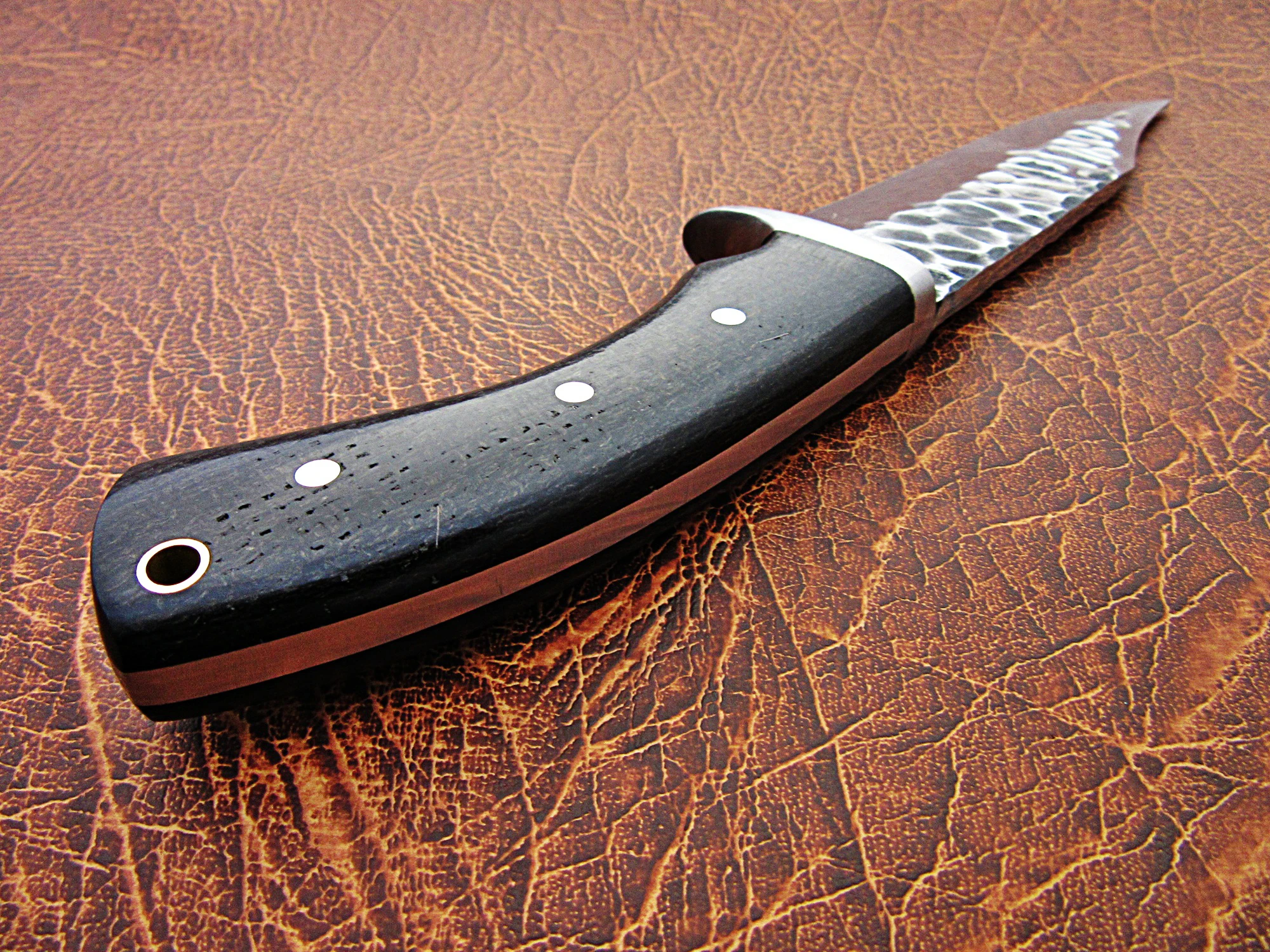 100% Top High Quality best wholesale Carbon Steel Hunting Bowie Knife with Micarta handle and pure Leather Sheath  SCW-HBK-0046