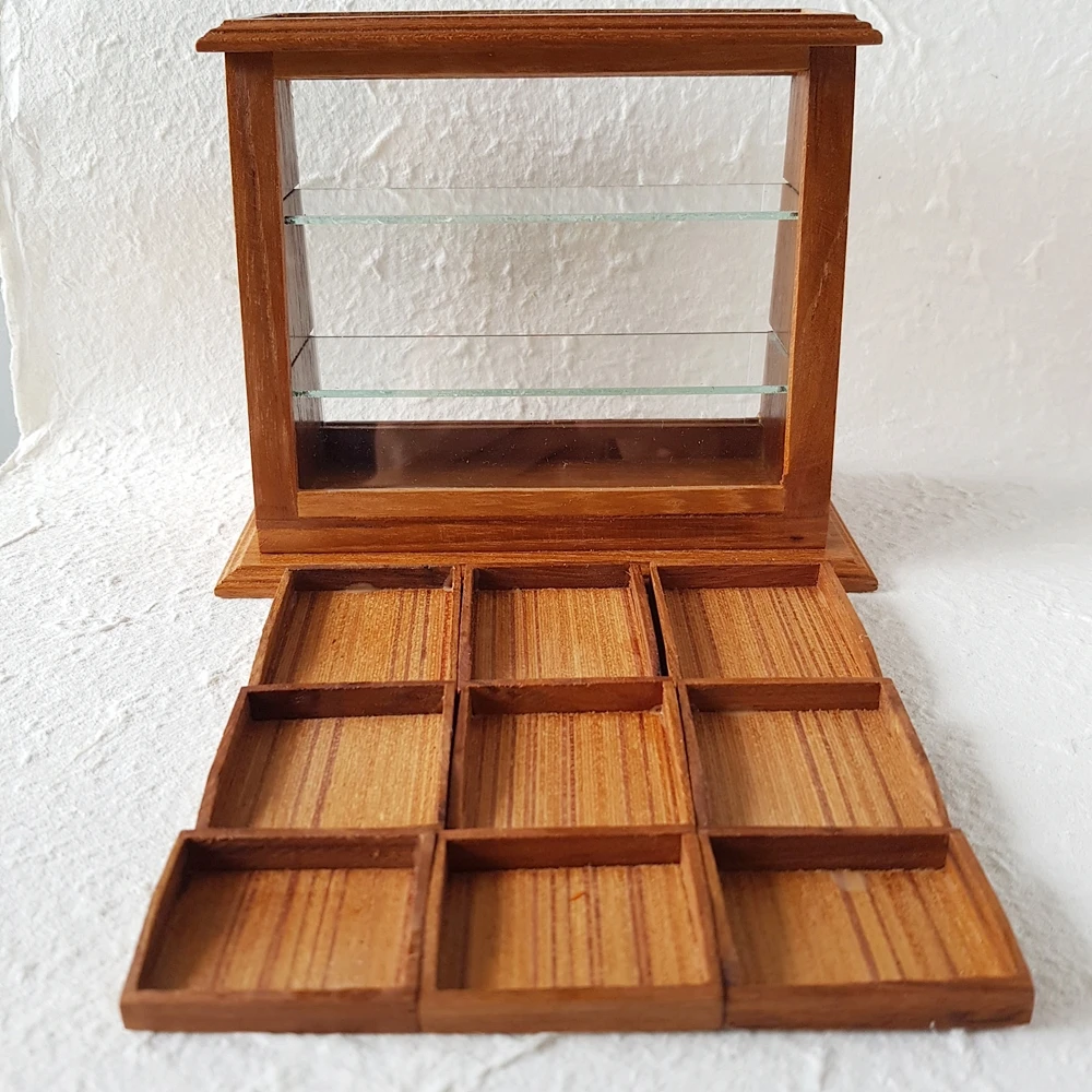 1:6 деревянная витрина для кукольного домика