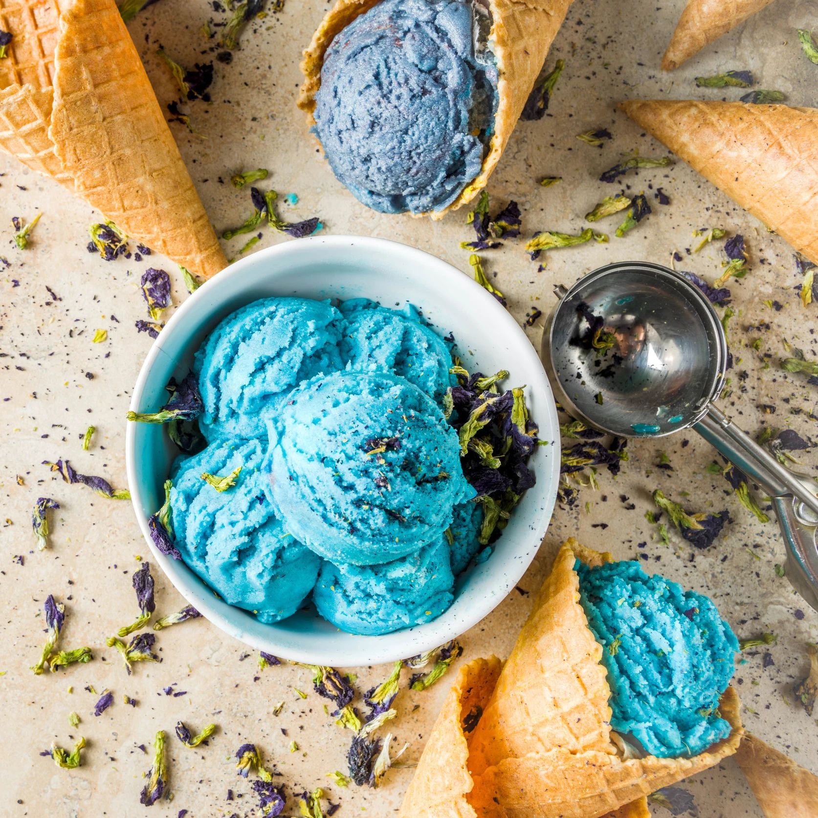 
Butterfly Pea tea - Dried Blue Butterfly Pea Flowers Natural Pure Tea Drink Clitoria Ternatea Healthy Herbal Herb 