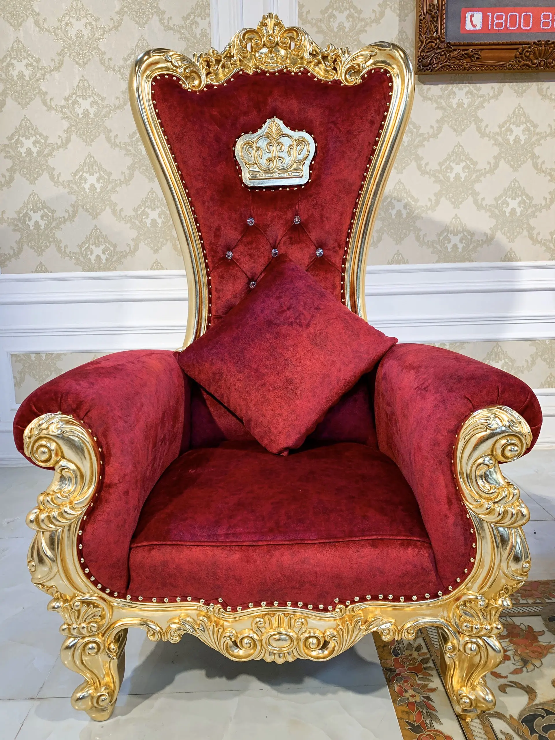 
Customized Luxury Furniture Living Room Fabric Sofa, Royal Luxury 3-piece neoclassical sofa set 