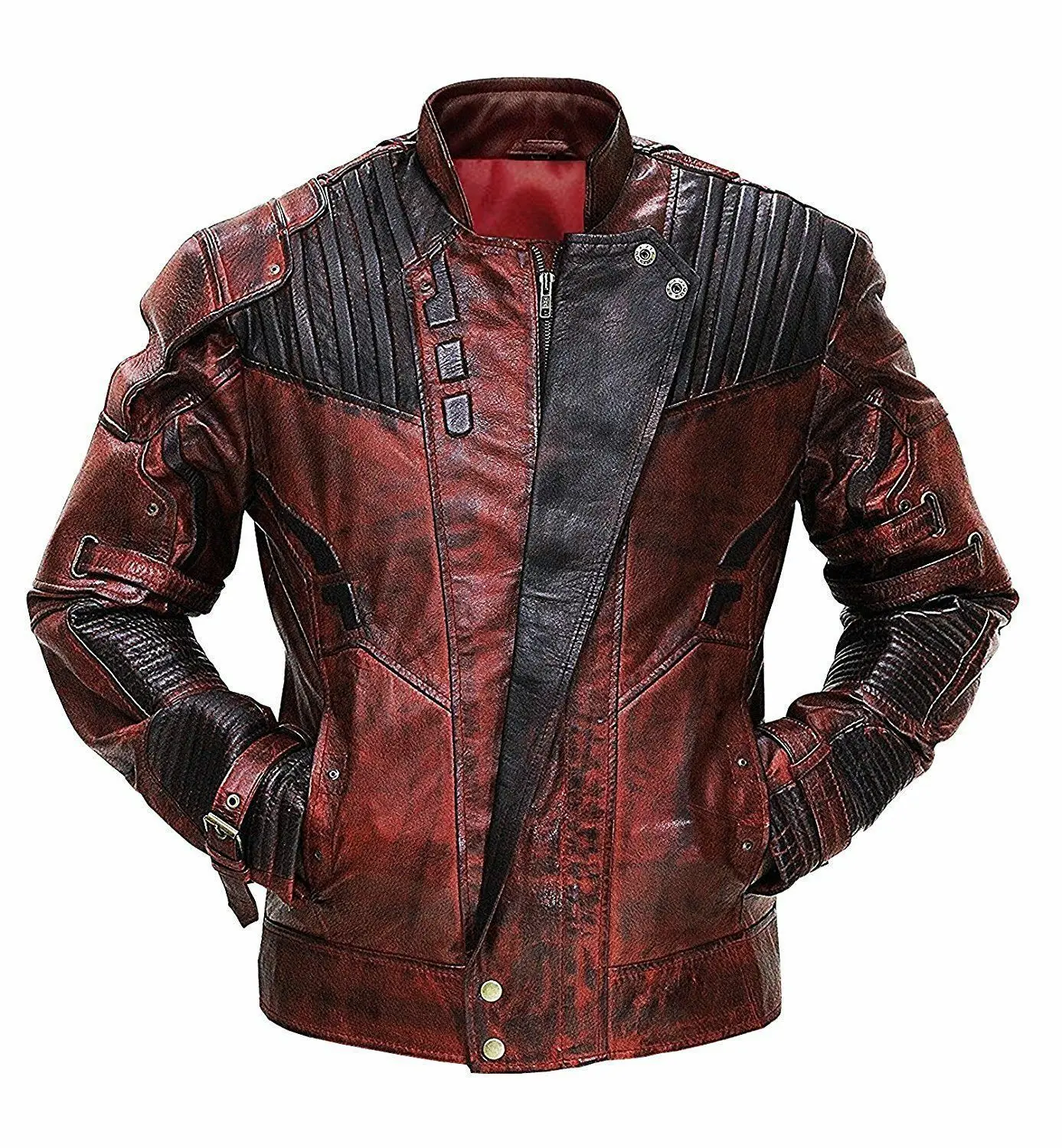 Leather jackets Outer shell Made of Real Cowhide milled grain 1.2, 1.3mm thick leather. Original YKK antique brass zipper