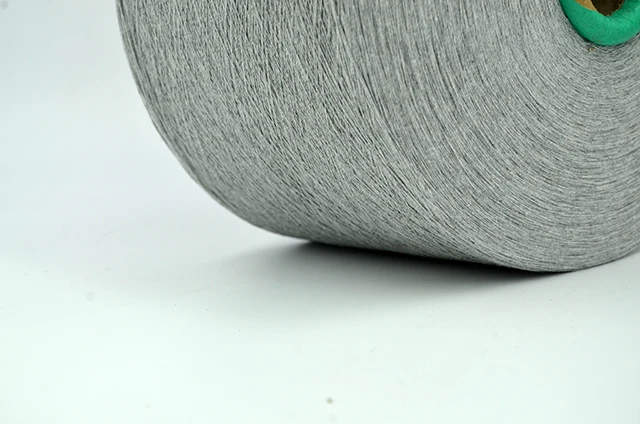 Dark Blue/Gray Color Knitting Fancy Yarn Recycle Bleached Dyed Blended 50/50 Cotton Polyester Socks Yarn