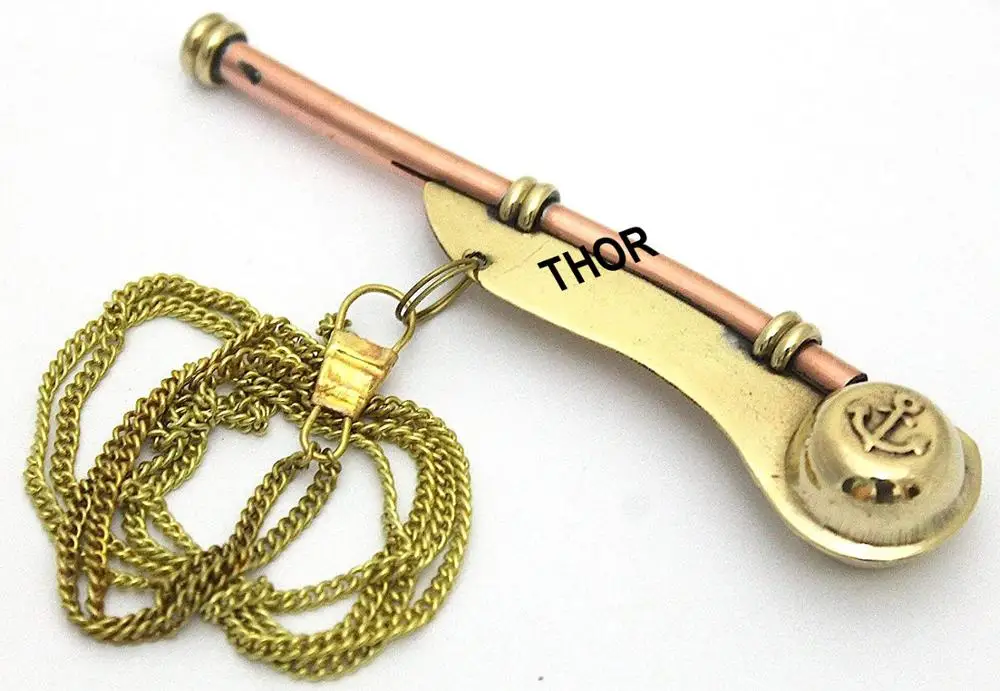 Nautical Mariner Command Whistle Brass Whistle
