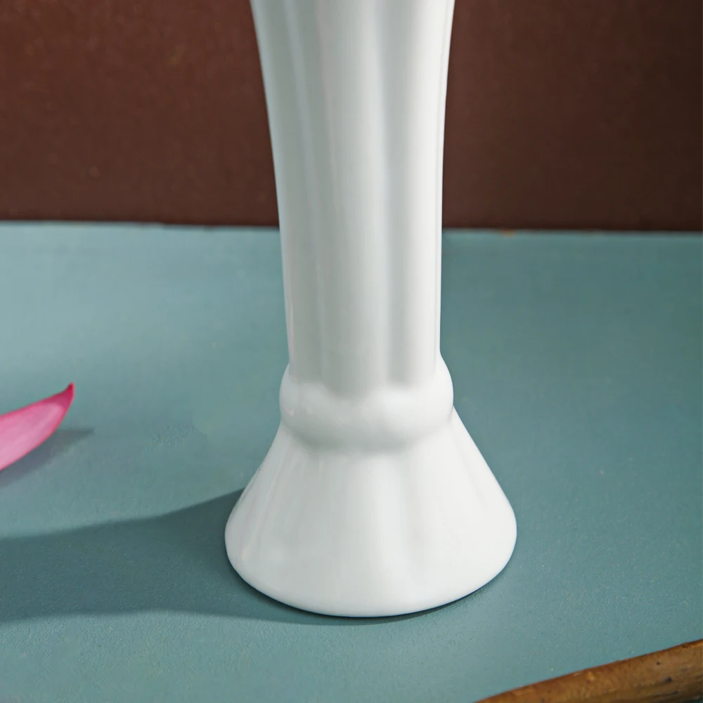 OEM белая фарфоровая ваза-Высококачественная Белая Фарфоровая Ваза с расклешенным горлышком оптовая продажа от производителя посуды