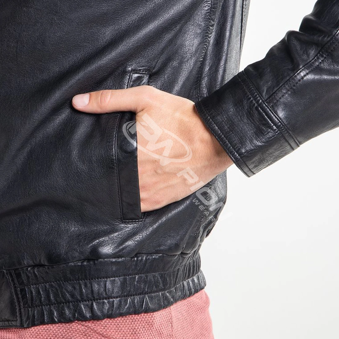 
Casual Stand Collar Zip UP Mens Leather Jacket For Biker Distressed Genuine Top Quality Material sheepskin Leather Jacket & coat 