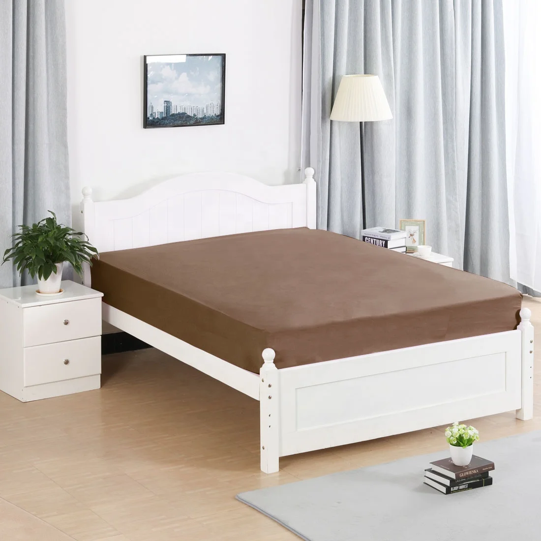 96% Cotton 4% Spandex Fitted Bed Sheets Set Wholesale