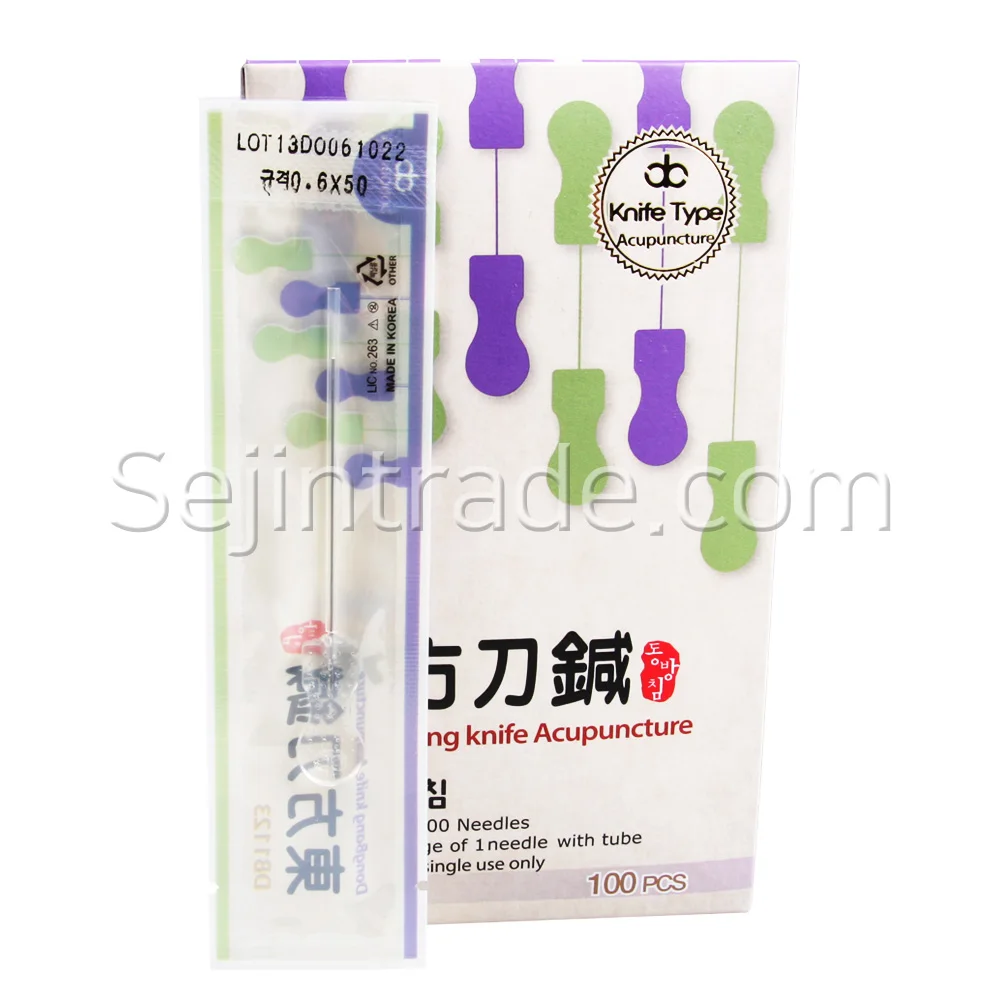 Dong Bang ACUPUNCTURE NEEDLE Acupotomy, Intradermal  Knife Type Needles flat blade at the tip for spine cut (100 PCS/BOX)