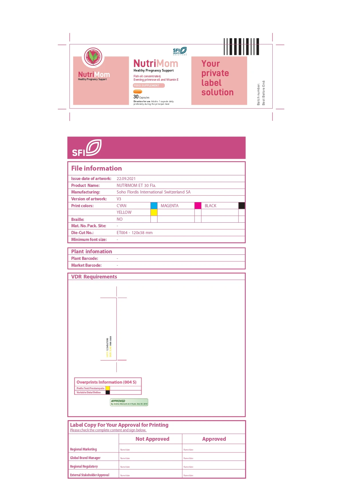 Natural private label healthcare supplement capsules sustainable herbal extract for pregnancy support