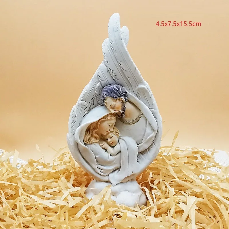 2022 RESIN RELIGIOUS HOLY FAMILY VIRGIN MARY BABY JESUS BOY GIRL HOLIDAY GIVEAWAY GIFT HOUSE TABLE  DECORATIVE STATUE SCULPTURE